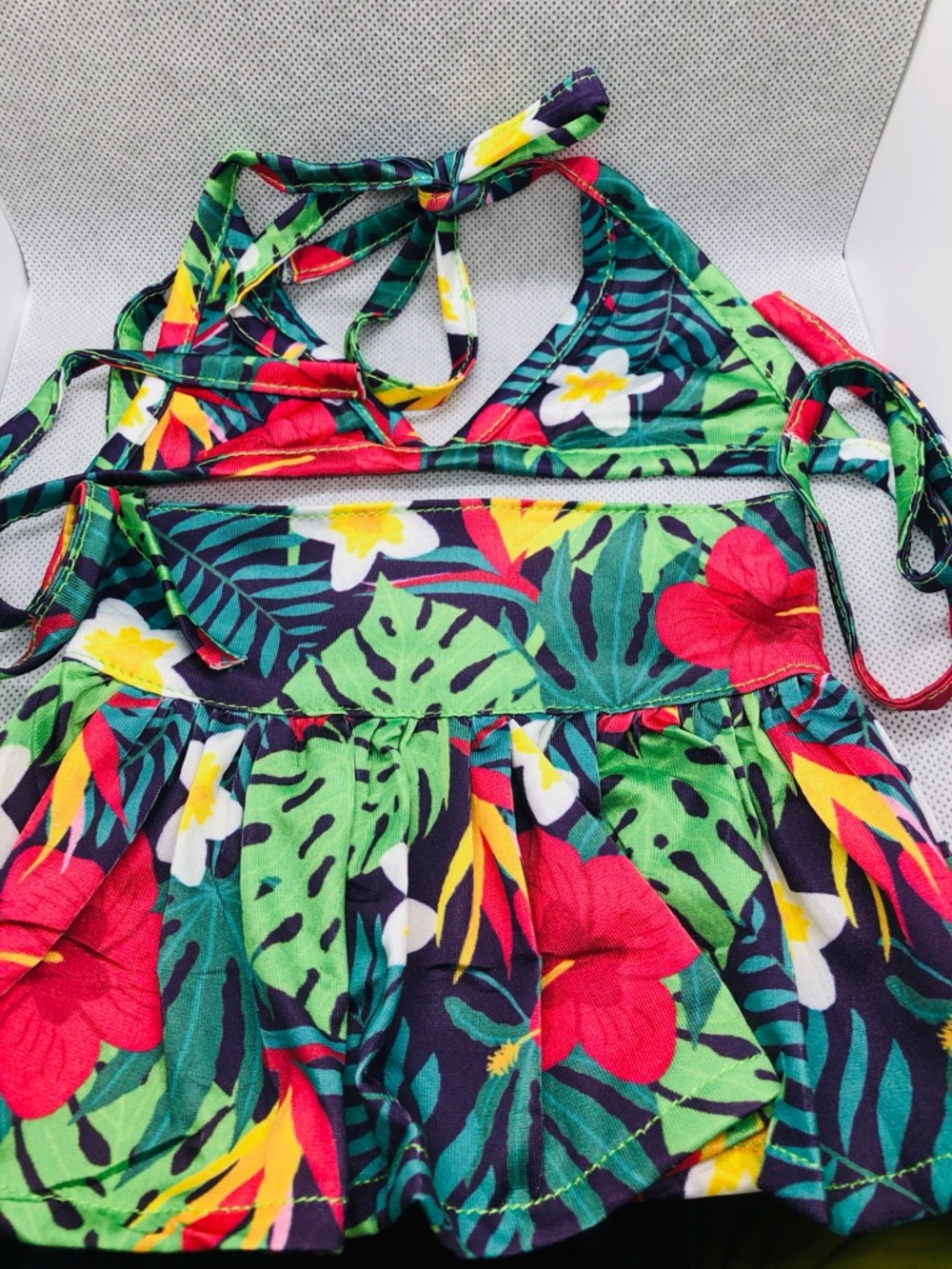 Tropical Floral Halter Swim set for pets Bright Multi